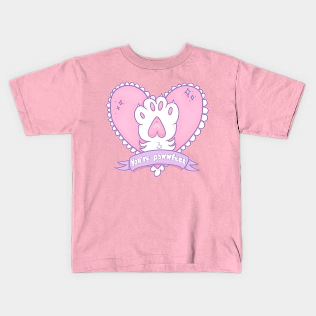 Cat paw - you’re Perfect Kids T-Shirt by Pastel Magic